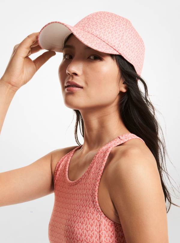 Damske Klobuky Michael Kors Logo Print Stretch Cotton Baseball Cap Ruzove - Doplnky Michael Kors Outlet | VXAMJ-4278